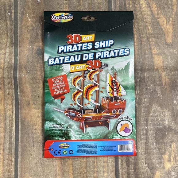 New 3D Art Pirate Ship Kids Craft by Creative Kids - Picture 2 of 4